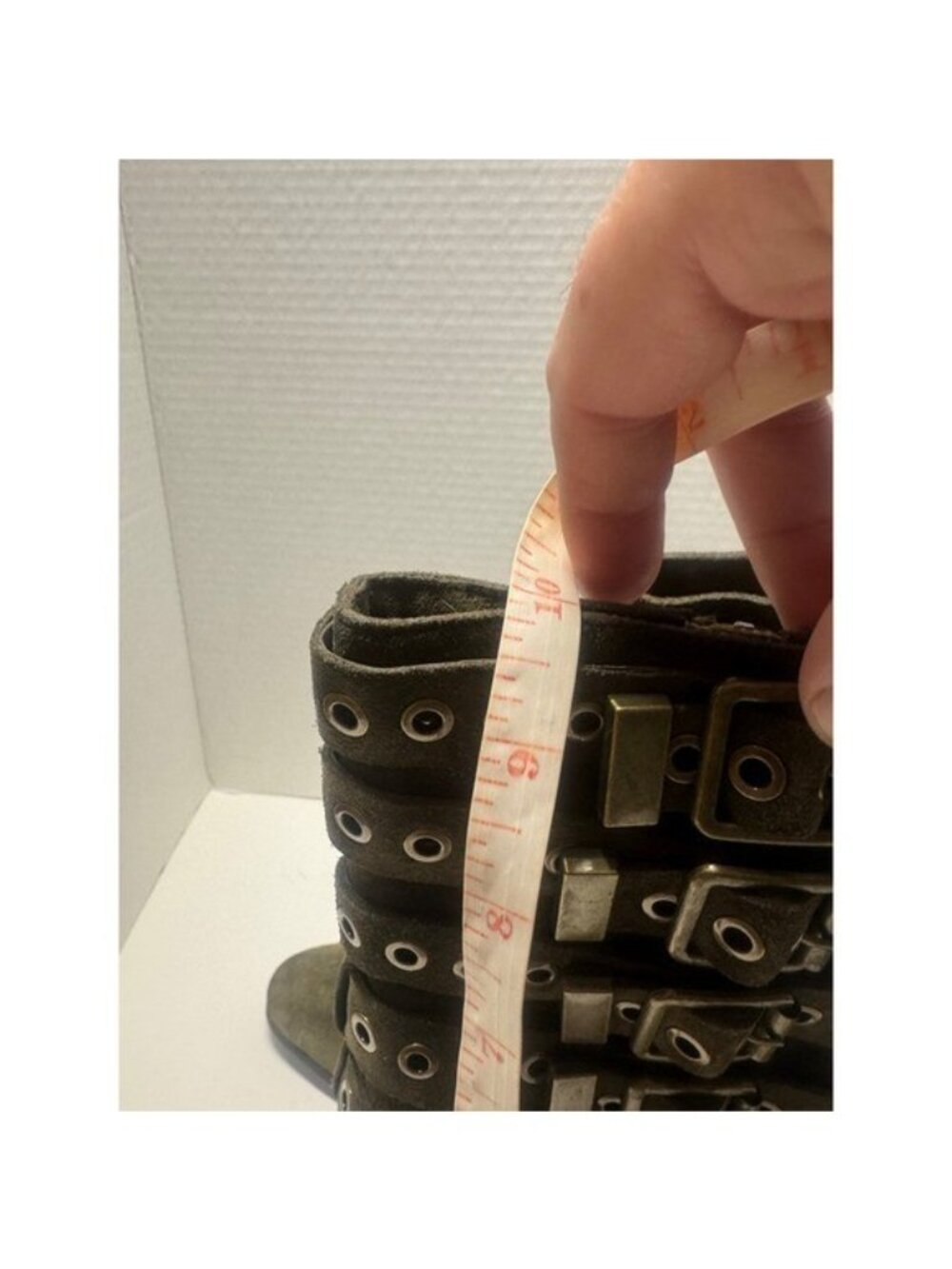 Jeffrey Campbell for Anthropologie Olive Suede Multi Buckle Strap Boots 6.5 - Picture 11 of 11
